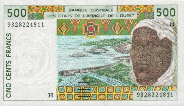 Front of West African States p610Hc: 500 Francs from 1993