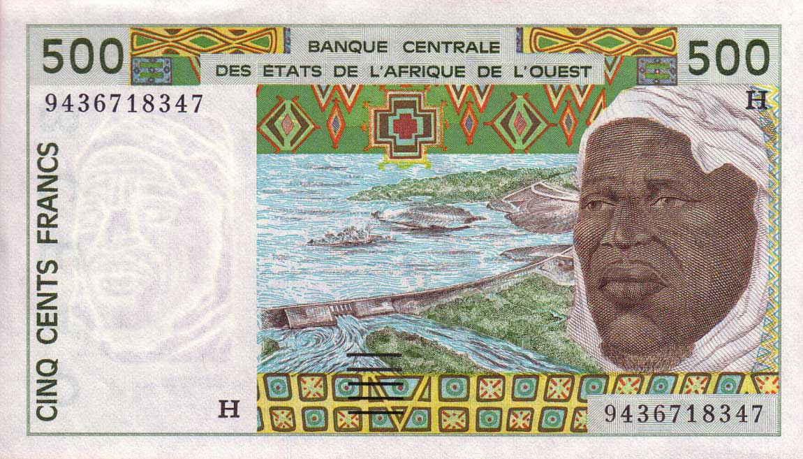 Front of West African States p610Hd: 500 Francs from 1994