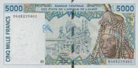 p613Hc from West African States: 5000 Francs from 1995