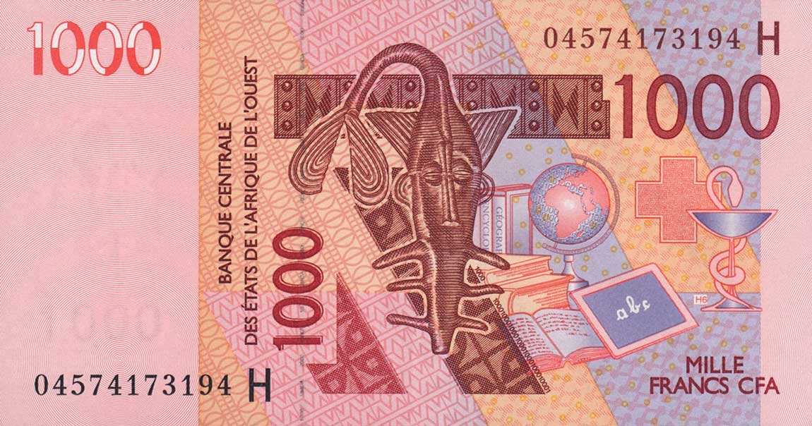 Front of West African States p615Hb: 1000 Francs from 2004