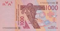 Gallery image for West African States p615Hq: 1000 Francs