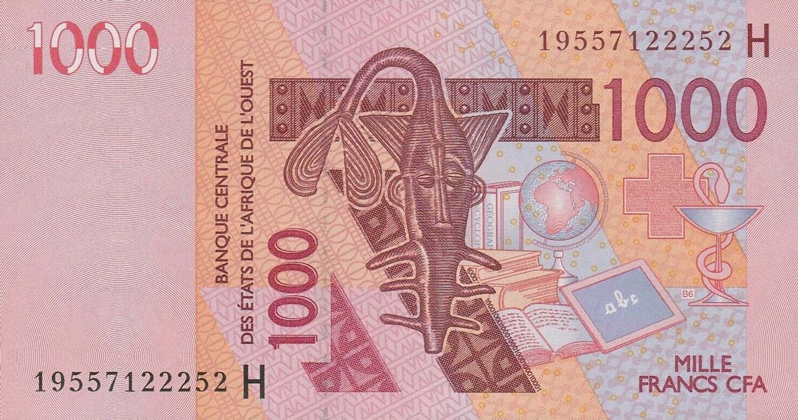 Front of West African States p615Hs: 1000 Francs from 2019