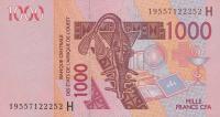 Gallery image for West African States p615Hs: 1000 Francs