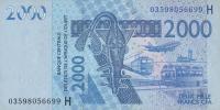 Gallery image for West African States p616Ha: 2000 Francs