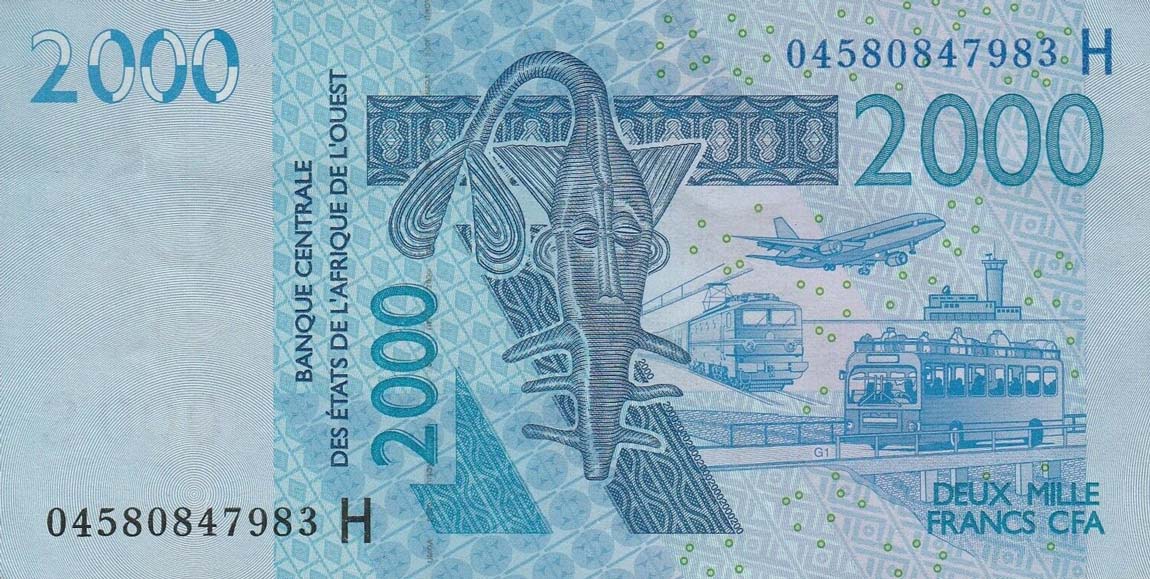 Front of West African States p616Hb: 2000 Francs from 2004