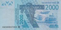 Gallery image for West African States p616Hb: 2000 Francs