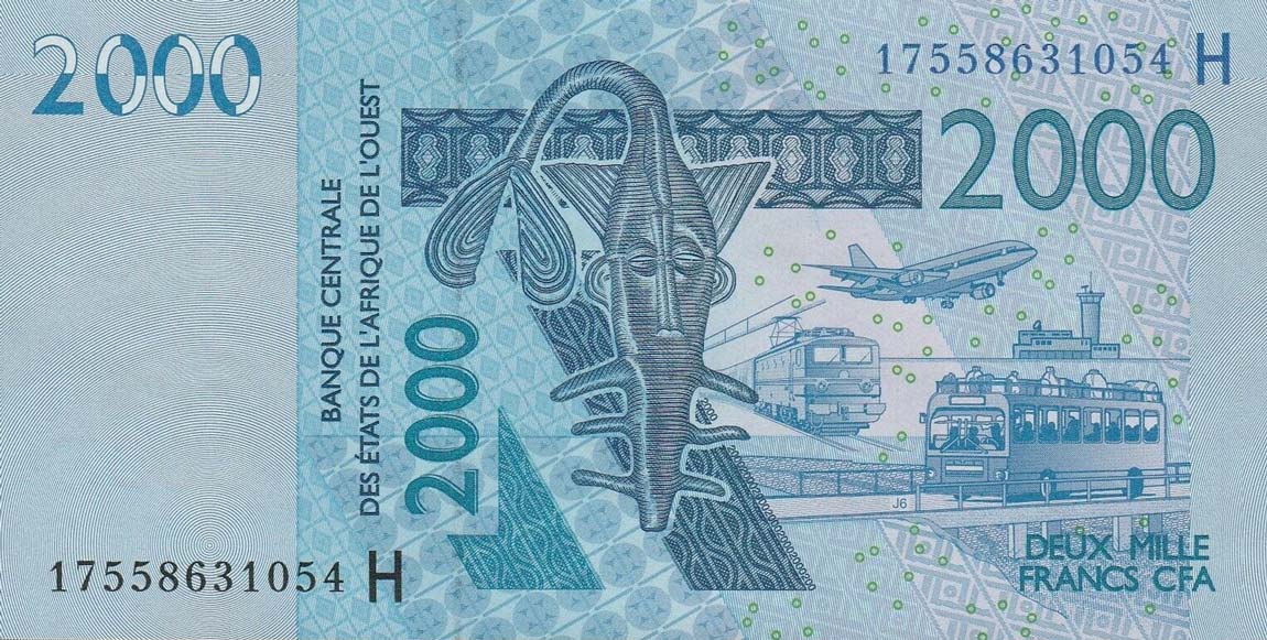 Front of West African States p616Hq: 2000 Francs from 2017