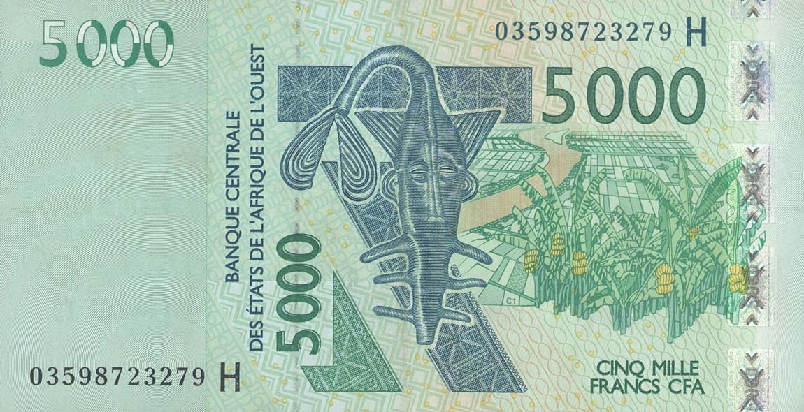 Front of West African States p617Ha: 5000 Francs from 2003