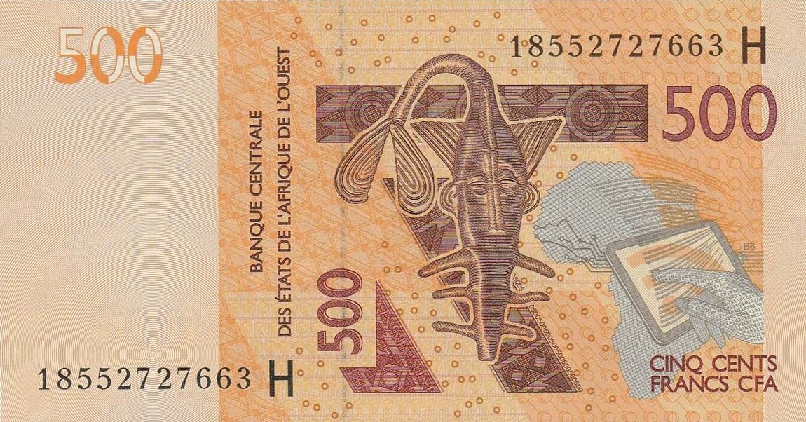 Front of West African States p619Hg: 500 Francs from 2018