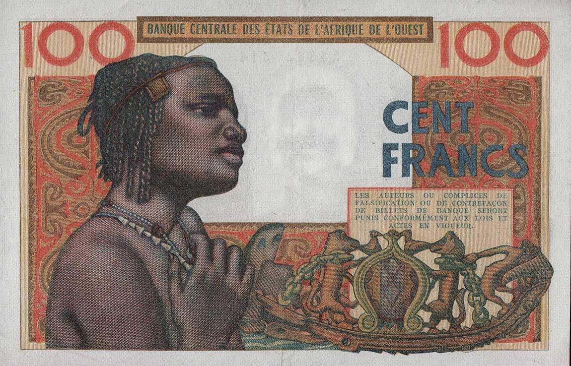 Back of West African States p701Kc: 100 Francs from 1961