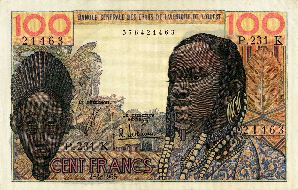 Front of West African States p701Ke: 100 Francs from 1965