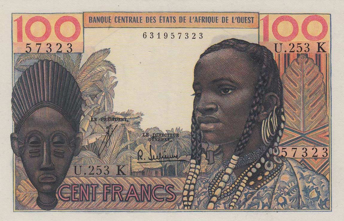 Front of West African States p701Kf: 100 Francs from 1961