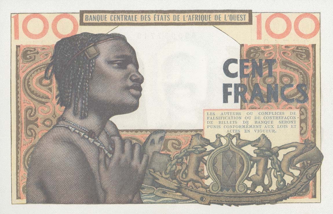 Back of West African States p701Kg: 100 Francs from 1961