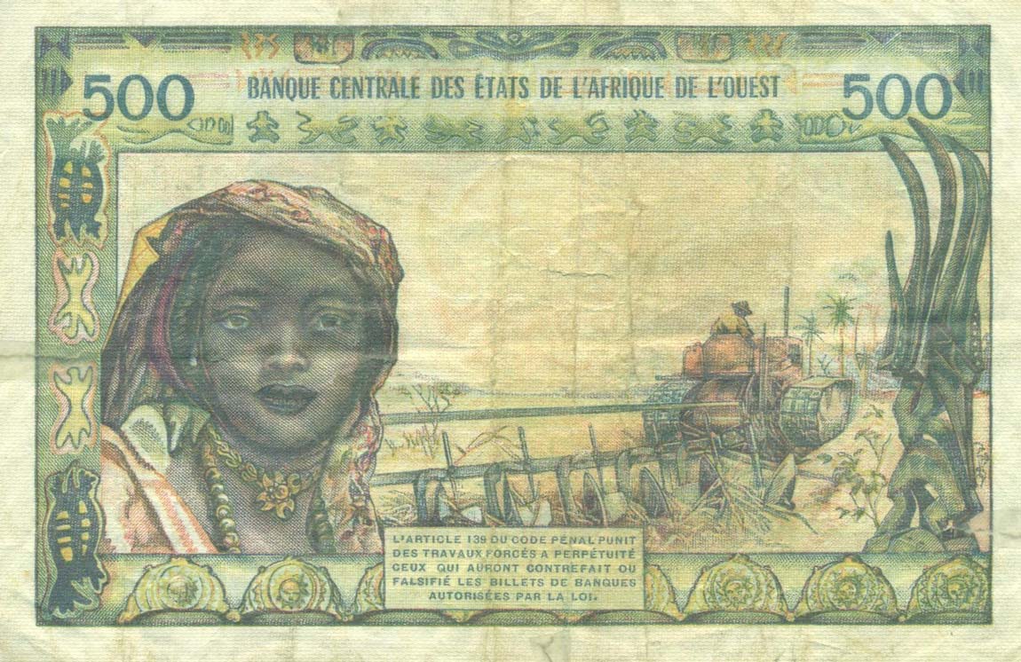 Back of West African States p702Ka: 500 Francs from 1959