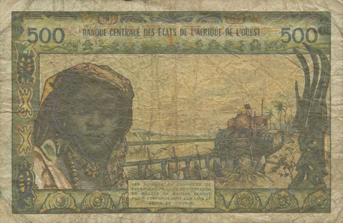 Back of West African States p702Kg: 500 Francs from 1959