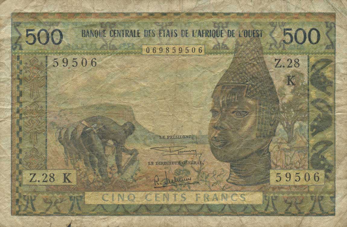 Front of West African States p702Kg: 500 Francs from 1959
