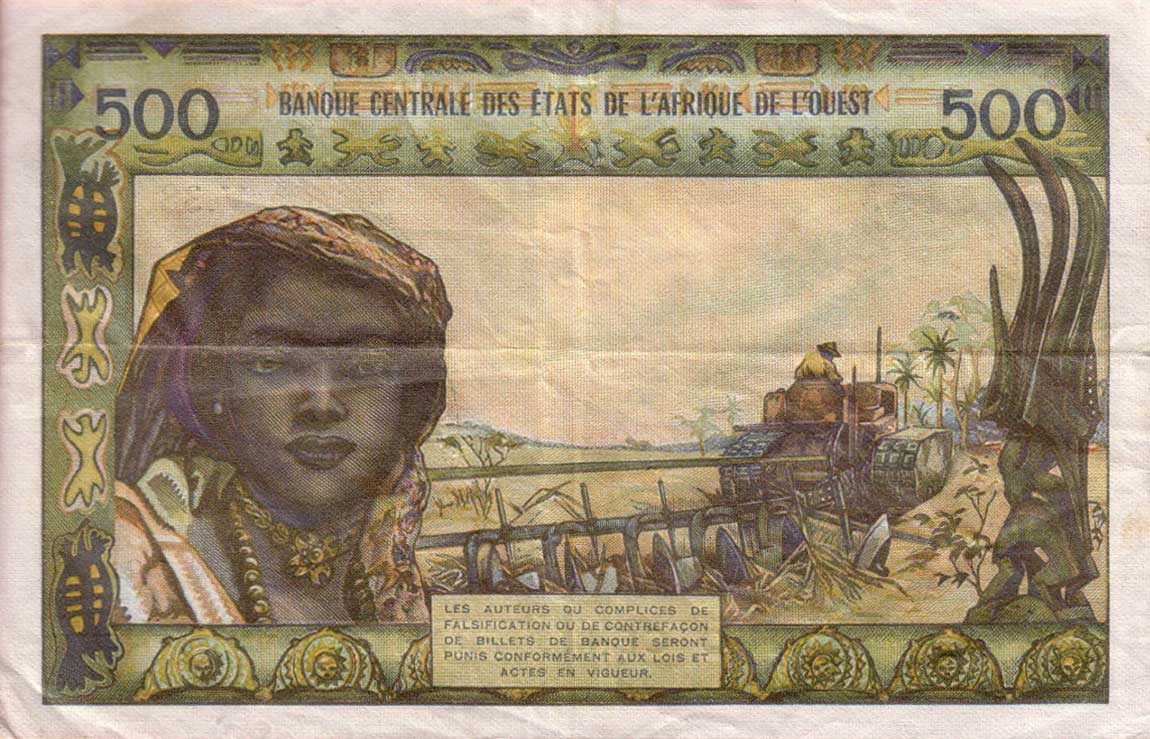 Back of West African States p702Ki: 500 Francs from 1959