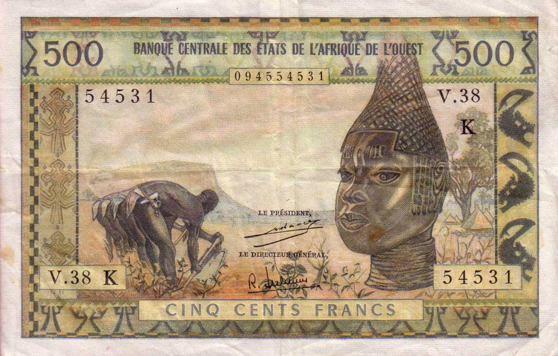 Front of West African States p702Ki: 500 Francs from 1959