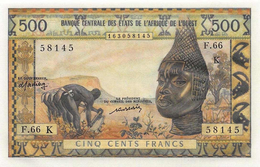 Front of West African States p702Km: 500 Francs from 1959