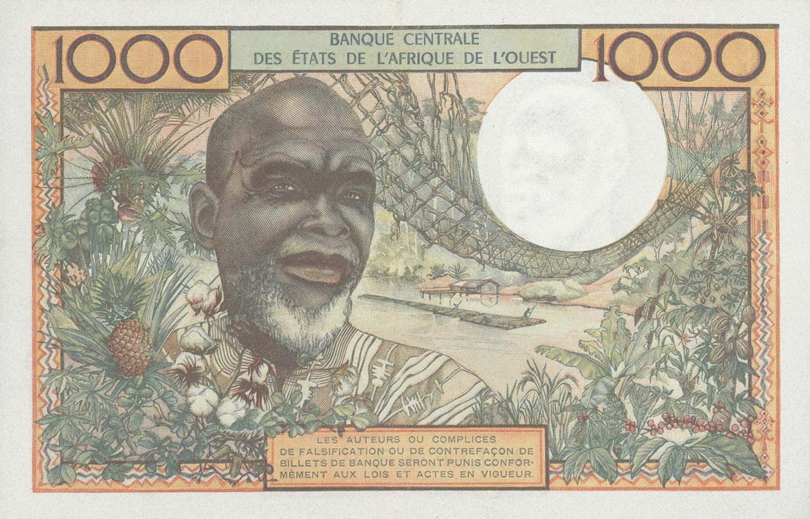 Back of West African States p703Kg: 1000 Francs from 1959