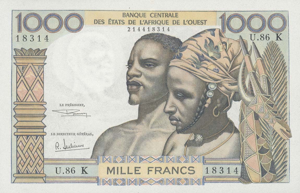 Front of West African States p703Kg: 1000 Francs from 1959