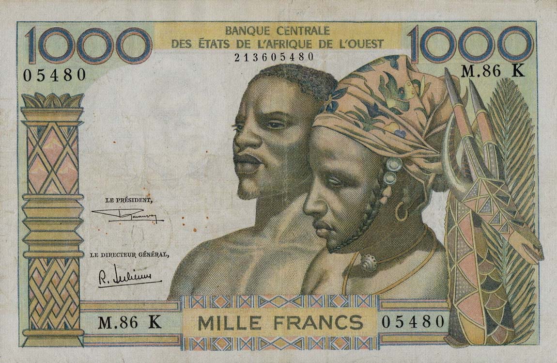 Front of West African States p703Kh: 1000 Francs from 1959