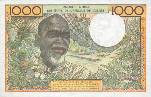 Back of West African States p703Kl: 1000 Francs from 1959