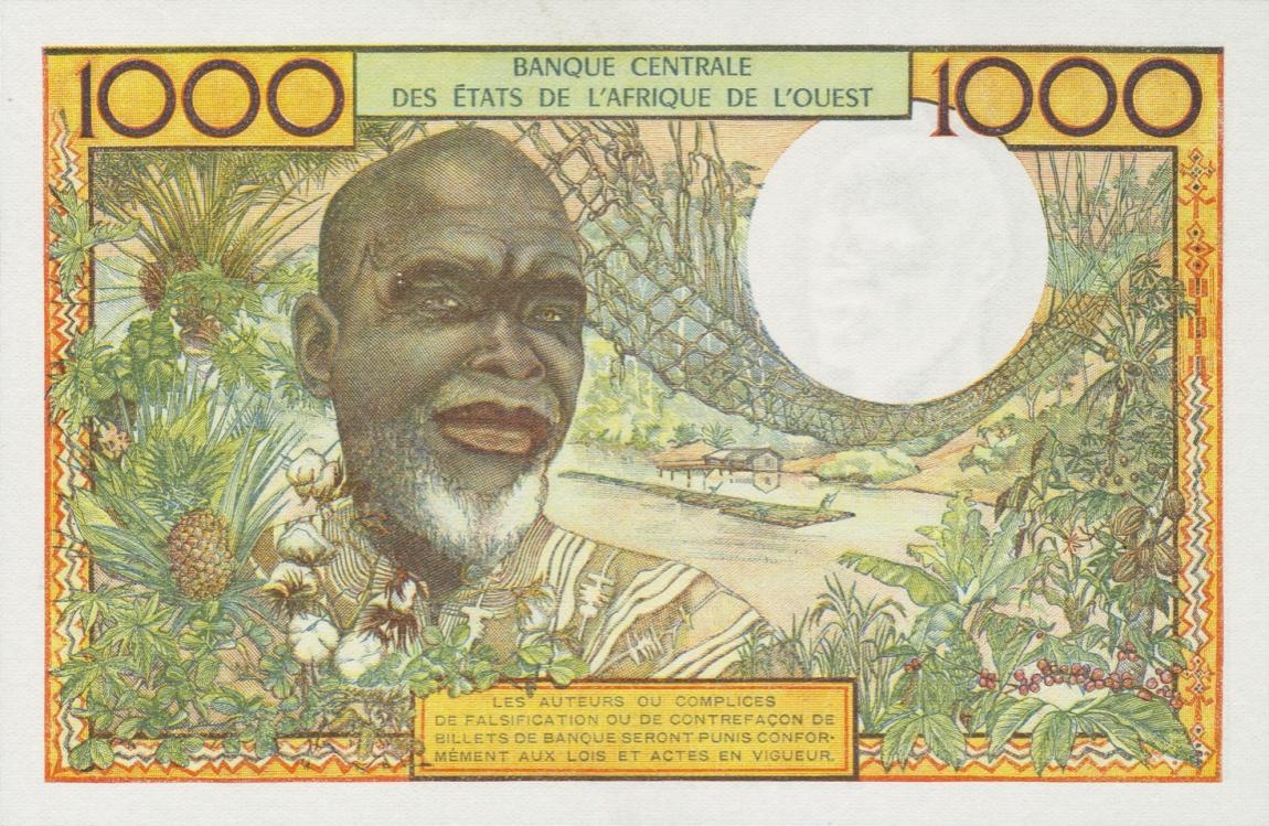 Back of West African States p703Km: 1000 Francs from 1959