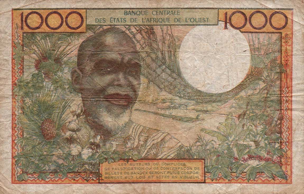 Back of West African States p703Ko: 1000 Francs from 1959