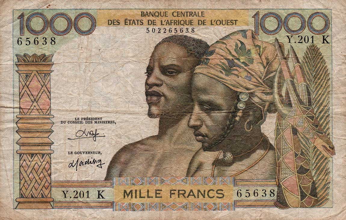 Front of West African States p703Ko: 1000 Francs from 1959