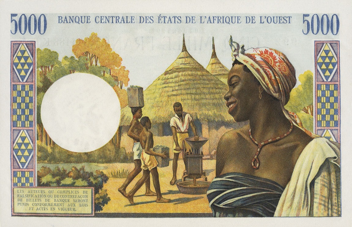 Back of West African States p704Kh: 5000 Francs from 1961