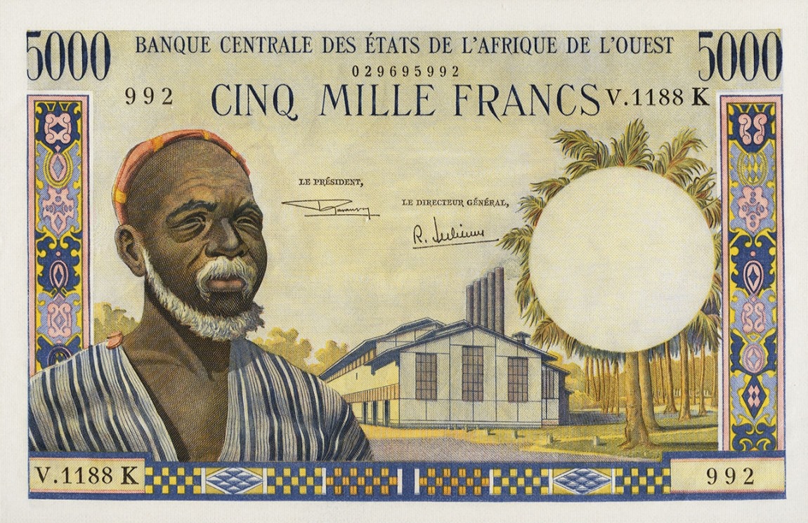 Front of West African States p704Kh: 5000 Francs from 1961