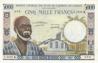 Gallery image for West African States p704Km: 5000 Francs