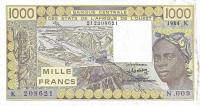 Gallery image for West African States p707Kd: 1000 Francs