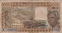 p707Ke from West African States: 1000 Francs from 1984