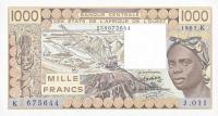 Gallery image for West African States p707Kf: 1000 Francs