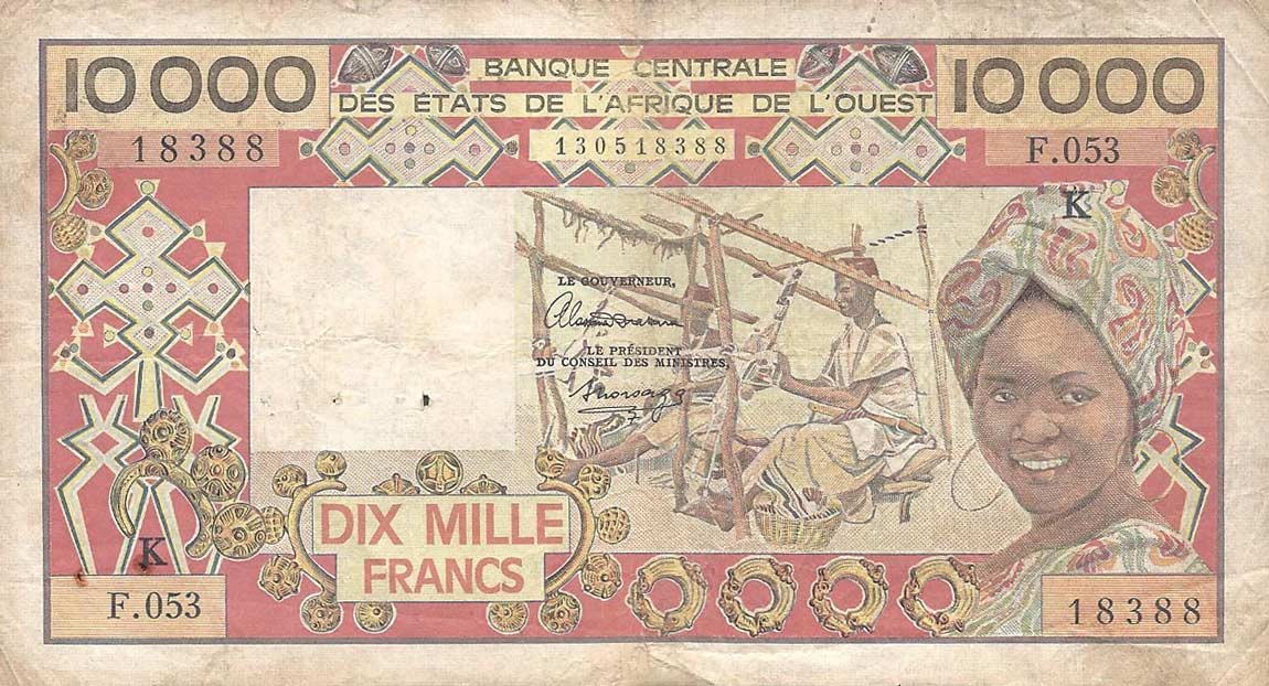 Front of West African States p709Km: 10000 Francs from 1977