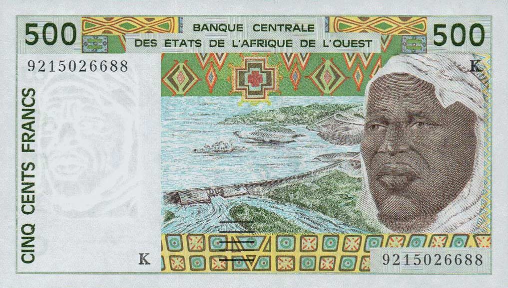 Front of West African States p710Kb: 500 Francs from 1992