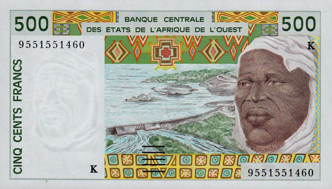 Front of West African States p710Ke: 500 Francs from 1995