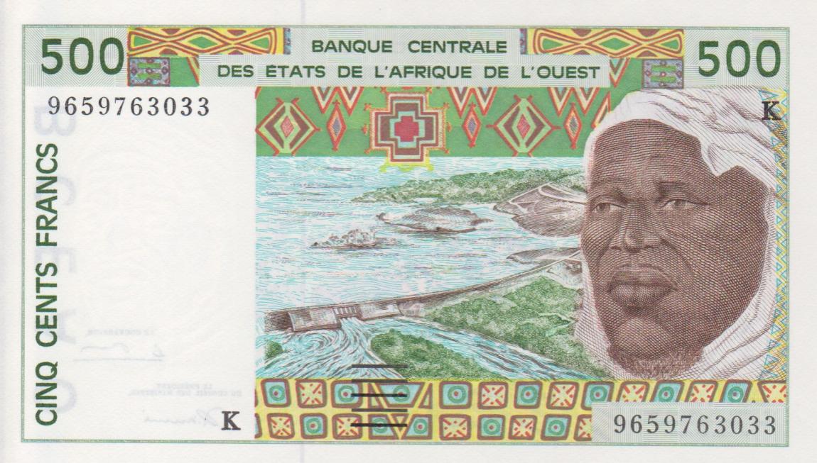 Front of West African States p710Kf: 500 Francs from 1996