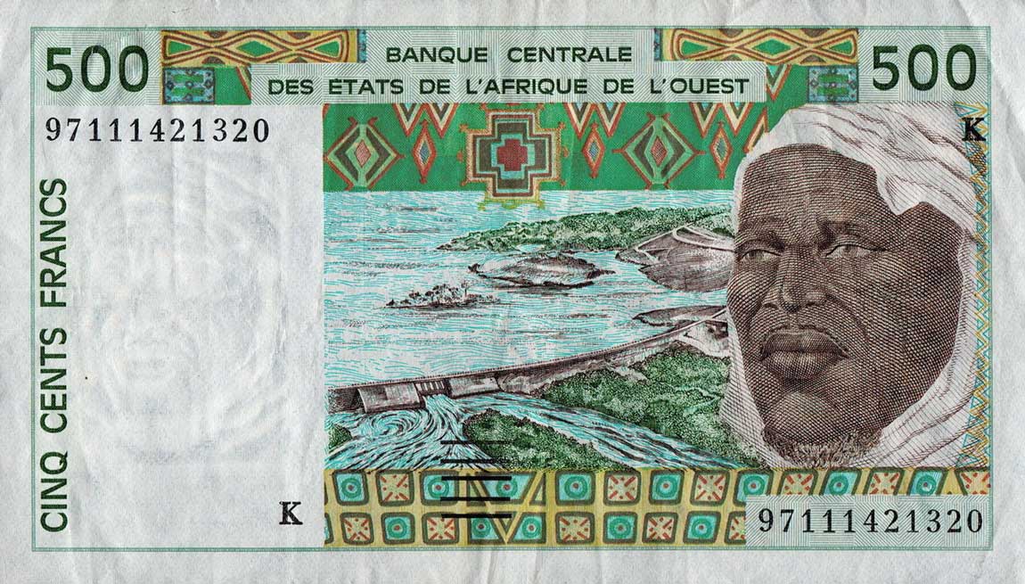 Front of West African States p710Kh: 500 Francs from 1997