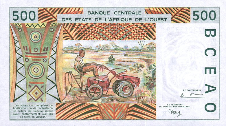 Back of West African States p710Ki: 500 Francs from 1998