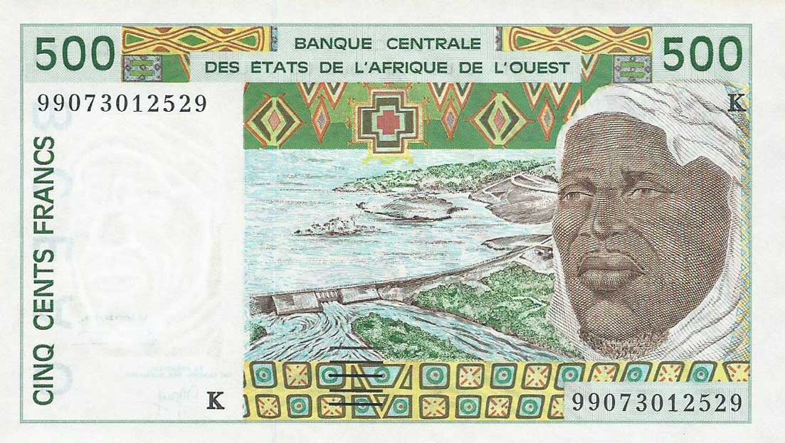 Front of West African States p710Kj: 500 Francs from 1999