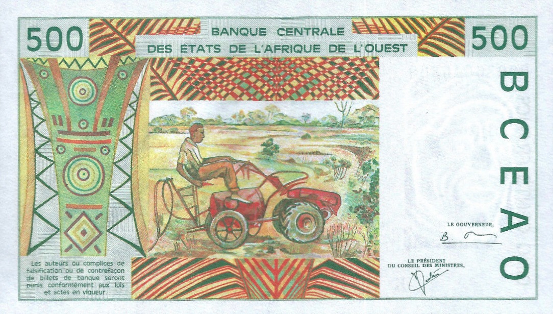 Back of West African States p710Kk: 500 Francs from 2000