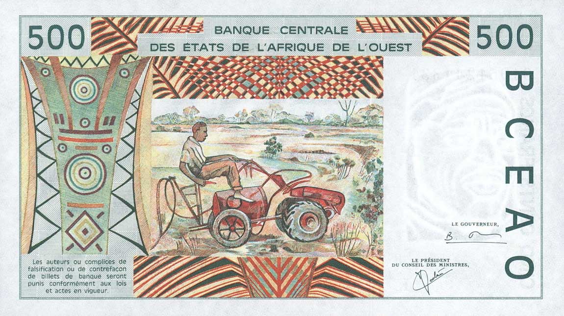 Back of West African States p710Kl: 500 Francs from 2001