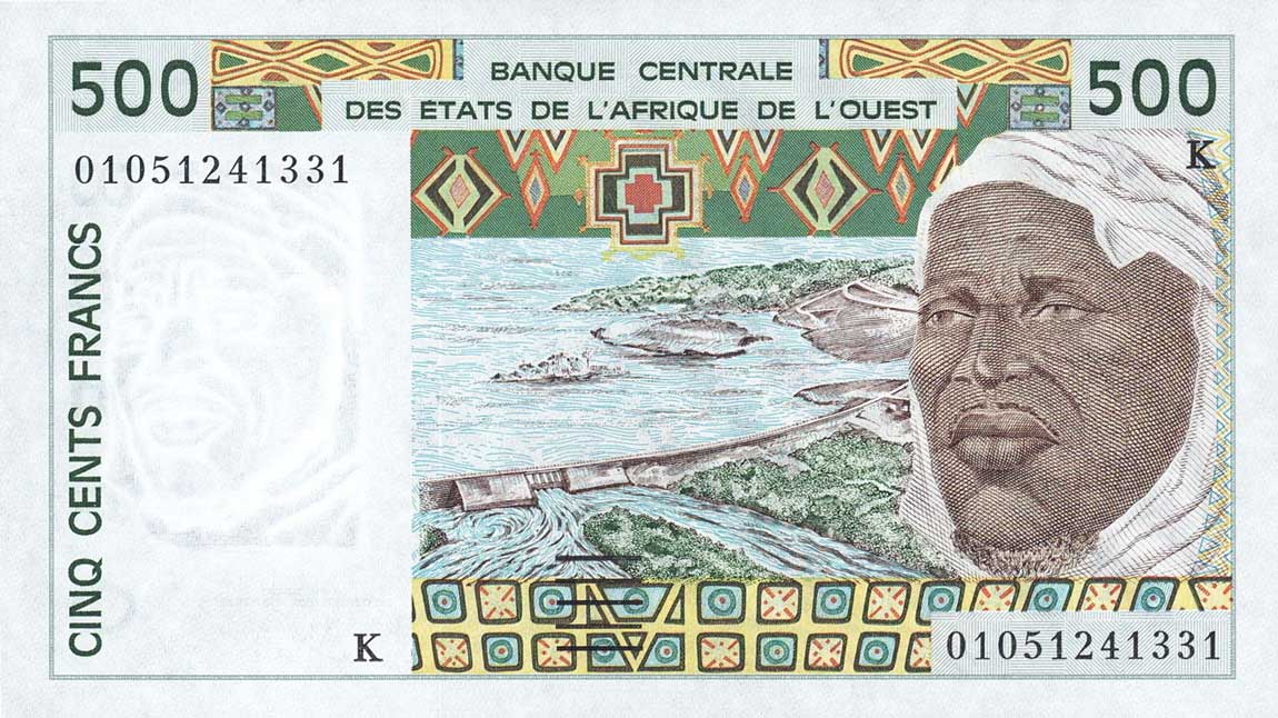 Front of West African States p710Kl: 500 Francs from 2001