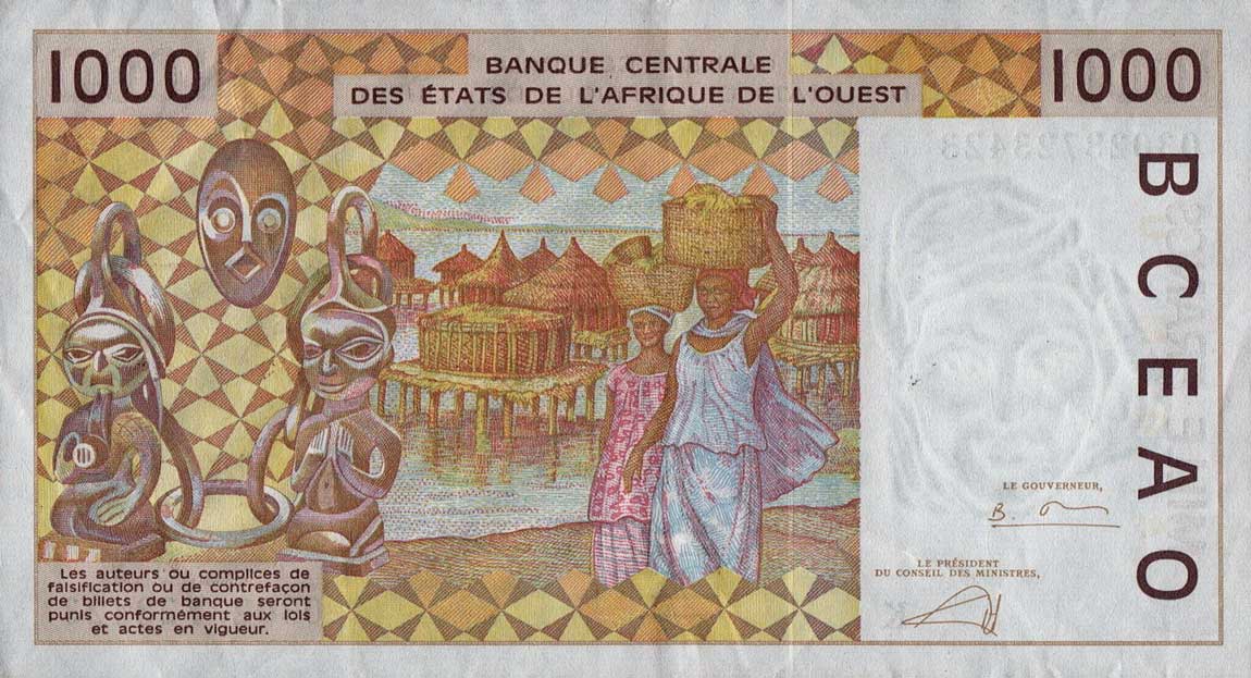 Back of West African States p711Km: 1000 Francs from 2003