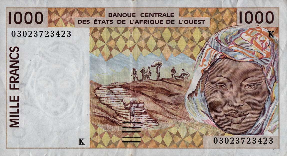 Front of West African States p711Km: 1000 Francs from 2003