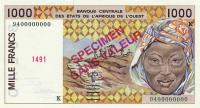 p711Ks from West African States: 1000 Francs from 1991
