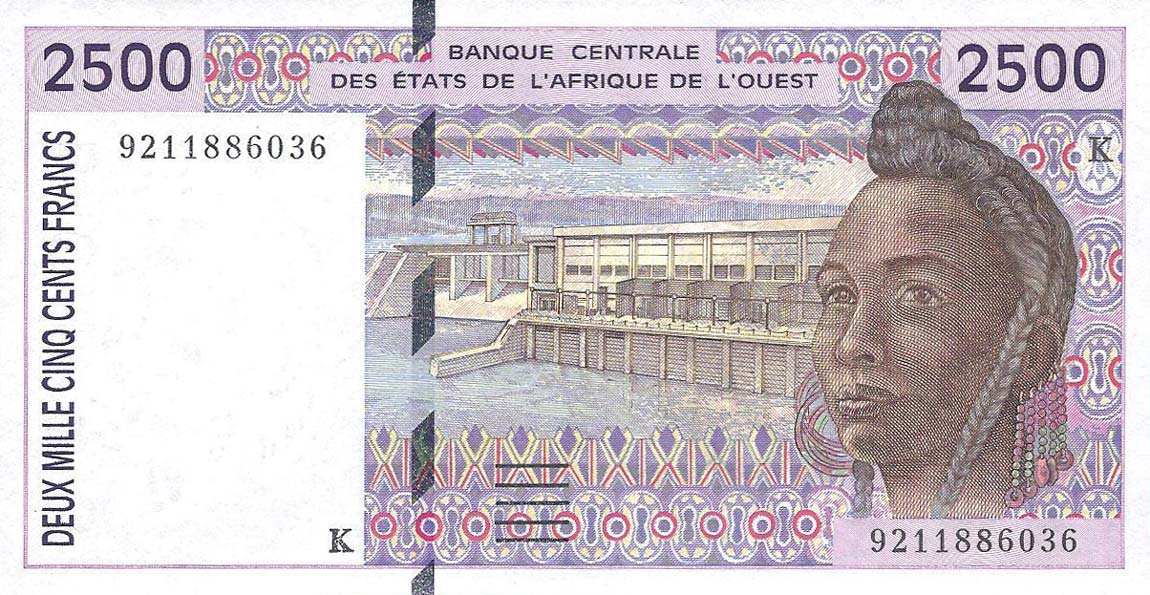 Front of West African States p712Ka: 2500 Francs from 1992